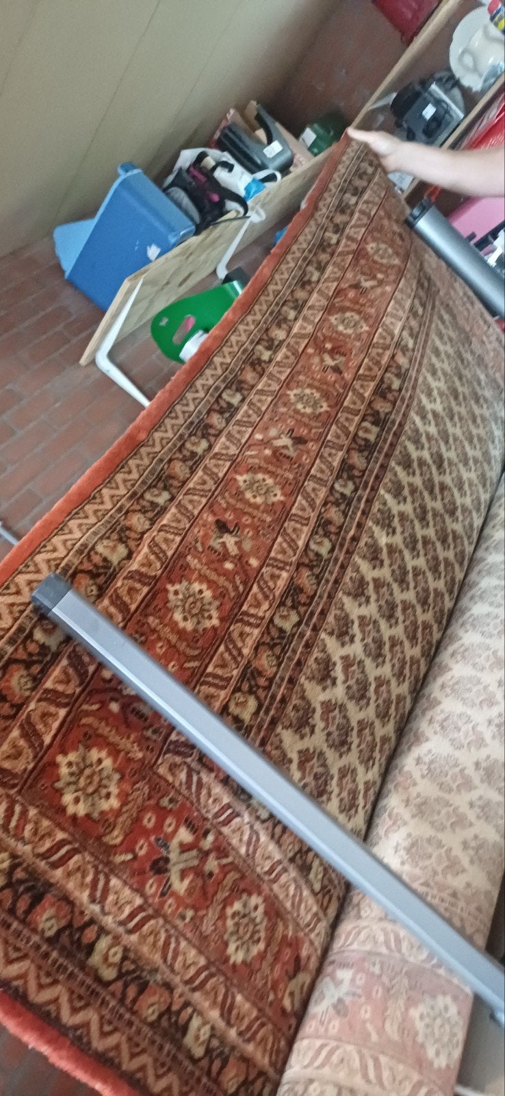Vintage Perzisch tapijt - Rood/Beige met patroon, Gebruikt, 150 tot 200 cm, 200 cm of meer, Ophalen of Verzenden