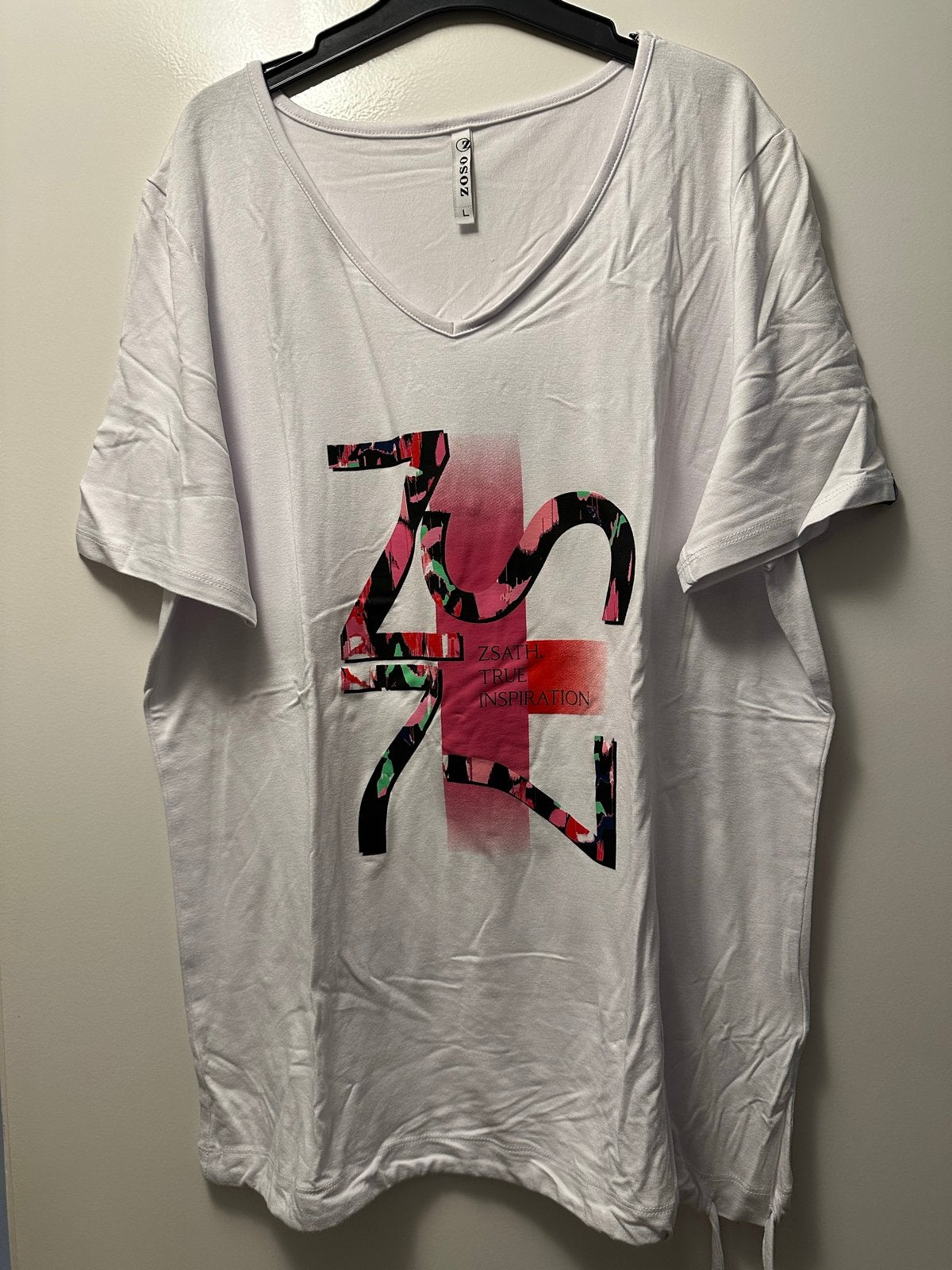 ZOSO T-shirt wit met print - Maat L, Wit, Maat 42/44 (L), Nieuw, Ophalen of Verzenden