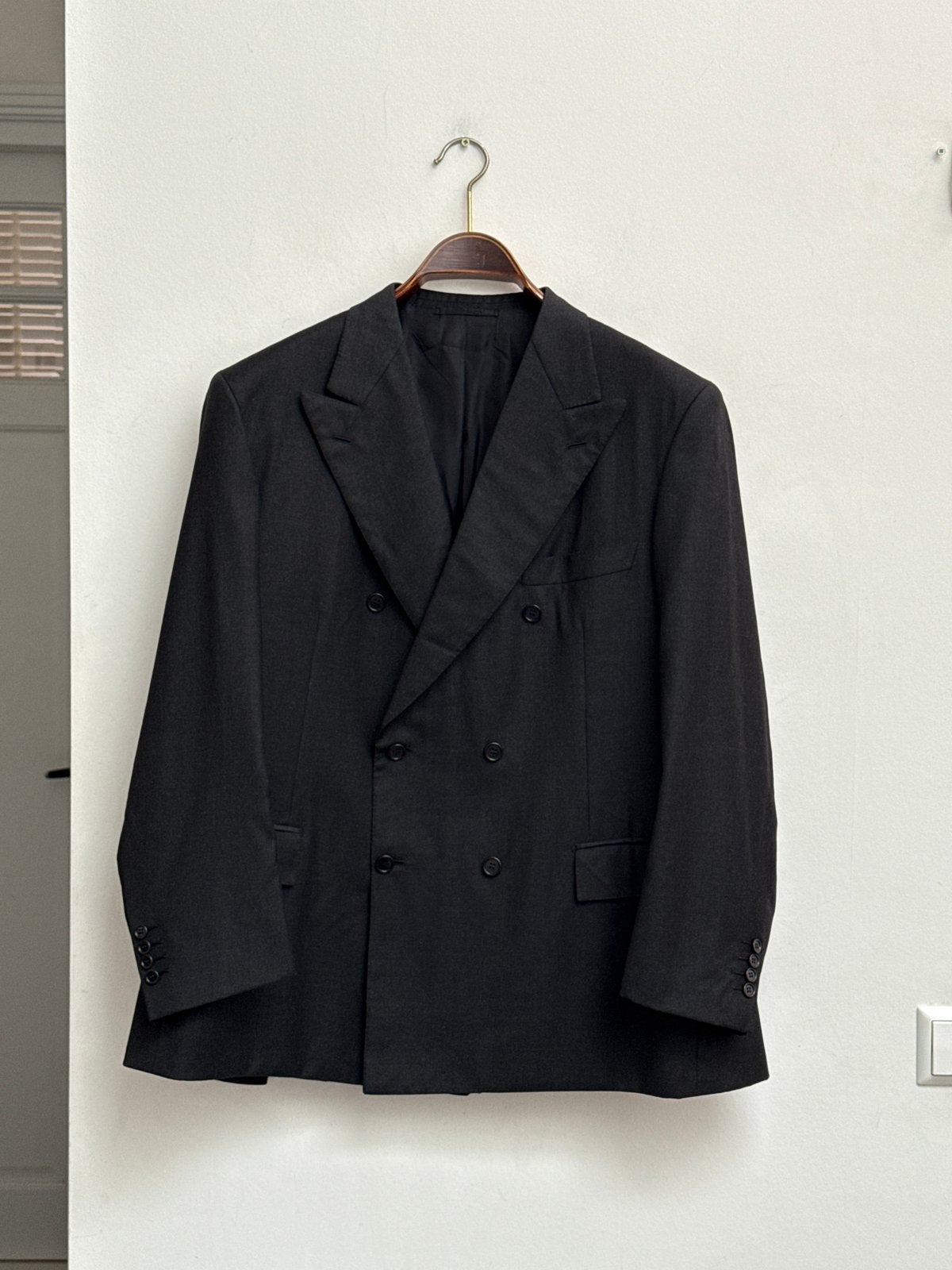 Brioni Aurelio Double Breasted Wollen Blazer, Ophalen of Verzenden, Zo goed als nieuw, Maat 52/54 (L), Zwart