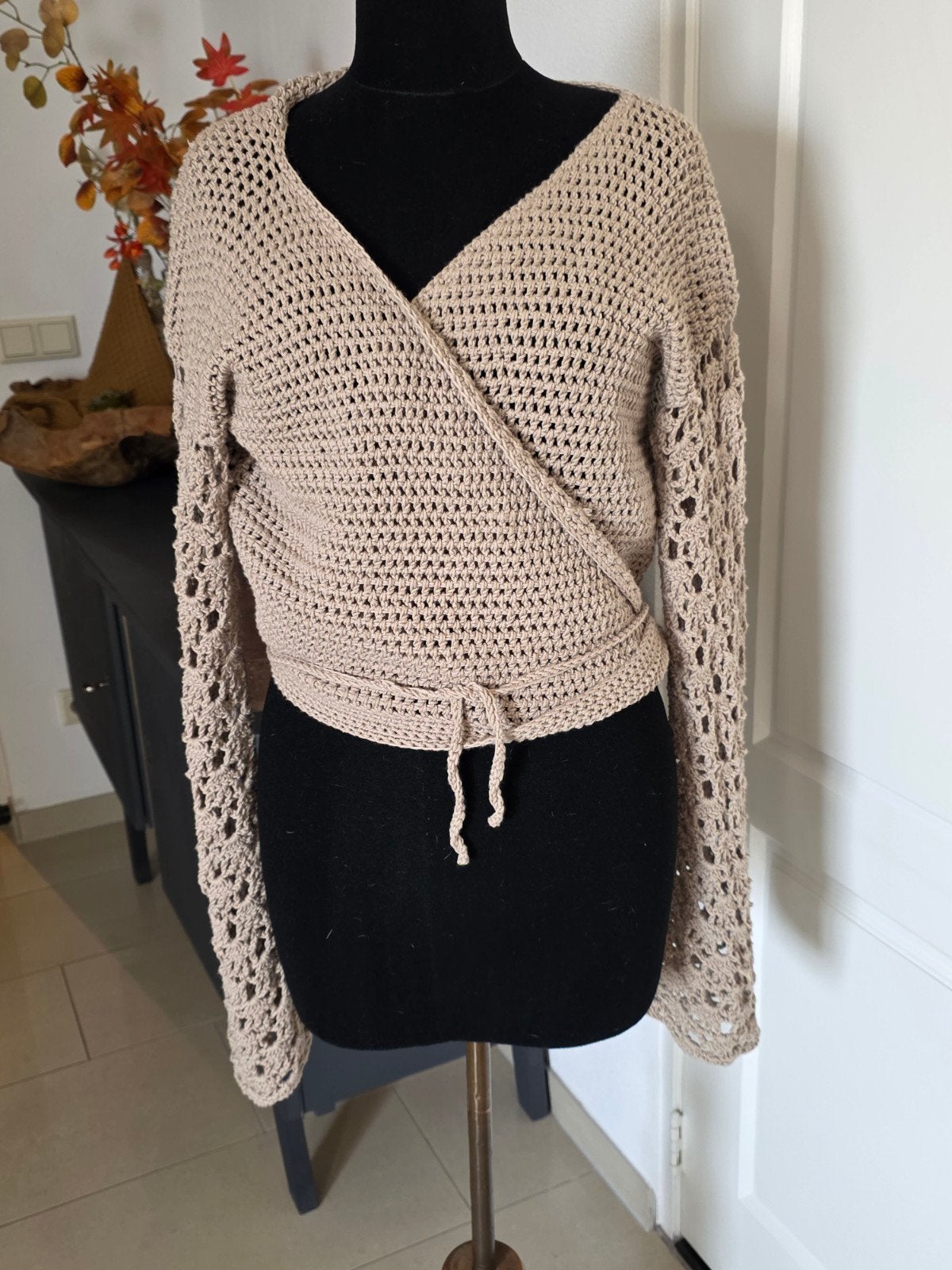 Handgemaakte wikkel trui 40, Ophalen of Verzenden, Zo goed als nieuw, Maat 38/40 (M)