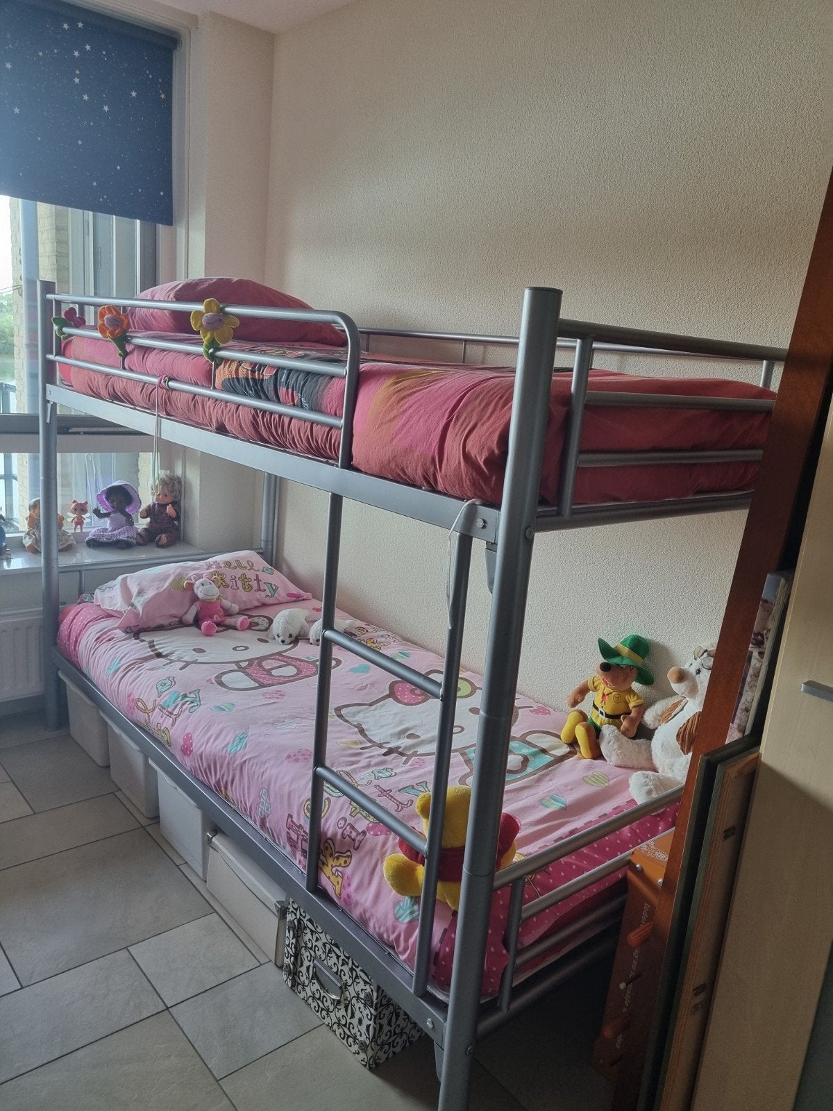 Laag stapelbed deelbaar incl zgan matrassen, Ophalen, 90 cm, Tweepersoons, Zo goed als nieuw
