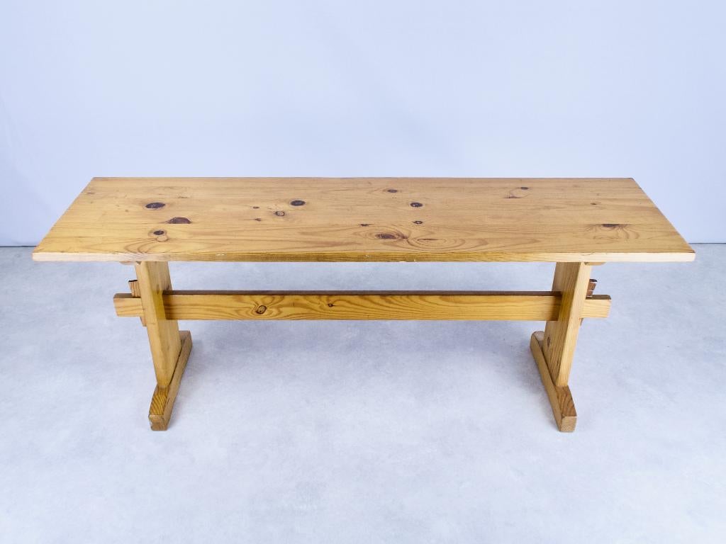 bankje plantentafel bijzettafel vurenhout 70s 80s, 45 tot 60 cm, Gebruikt, -, -