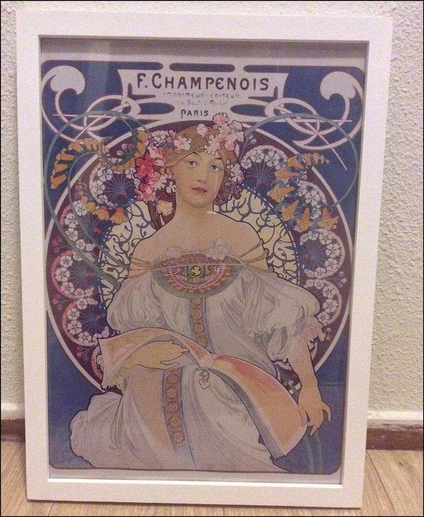 Mooie ALPHONSE MUCHA Art Nouveau Poster in lijst, Verzenden, Nieuw, A1 t/m A3, Film en Tv