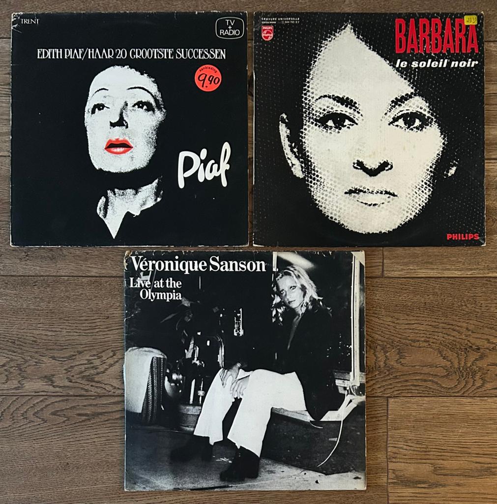 3 Franse vinylplaten: Edith Piaf, Barbara, Véronique Sanson, Ophalen of Verzenden, Gebruikt, 12 inch