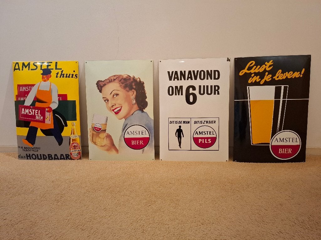 Amstel bier emaille reclame mancave cafe vintage, Ophalen