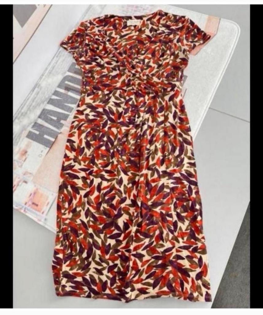 Laura Ashley X weekend Zomer lente lange jurk bladeren kleur, Maat 38/40 (M), Ophalen of Verzenden, Zo goed als nieuw, H