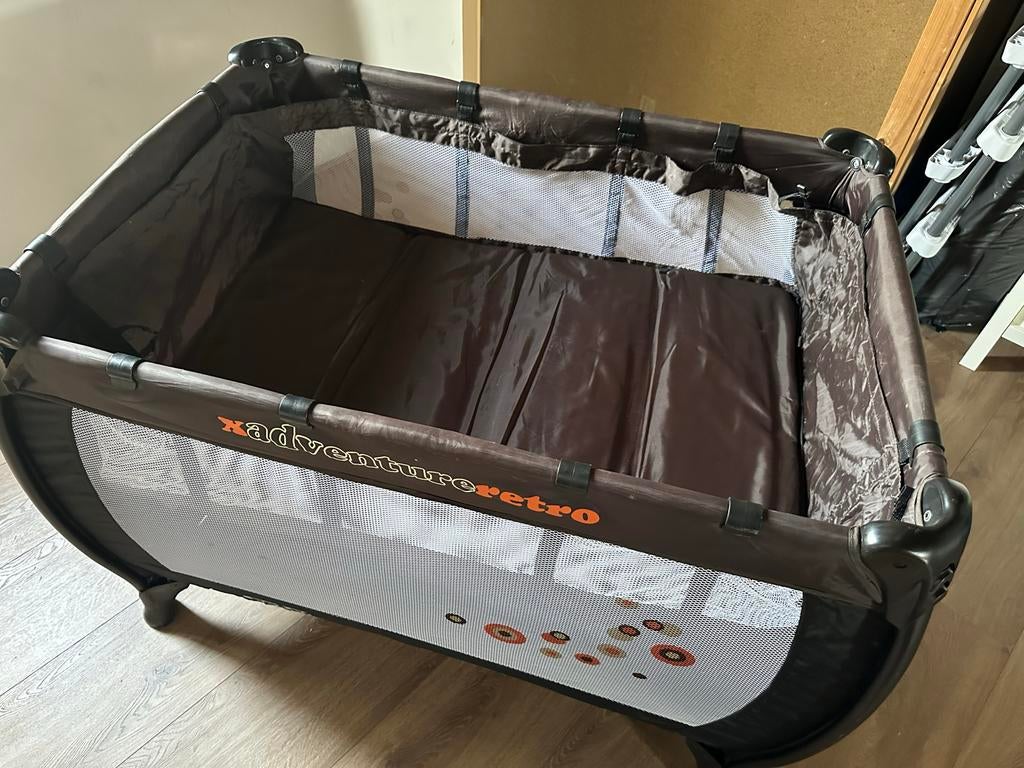 XAdventure retro campingbed met boxfunctie en matras, Ophalen, Zo goed als nieuw, Rechthoekig, In hoogte verstelbaar