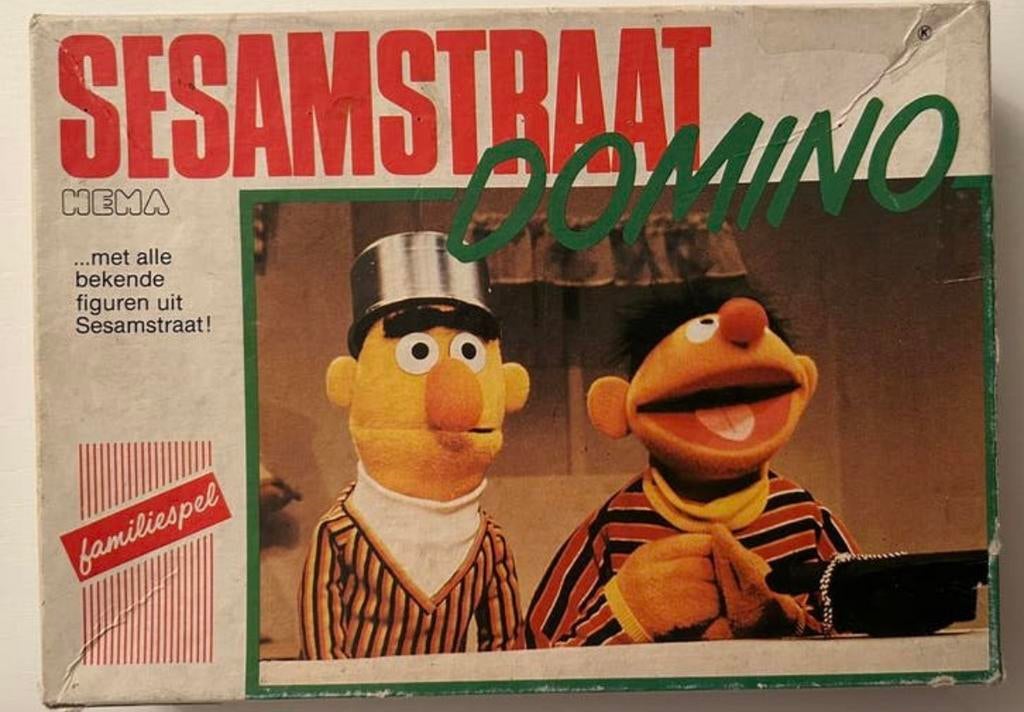 Vintage Sesamstraat Domino 1985, Hobby en Vrije tijd, Ophalen of Verzenden