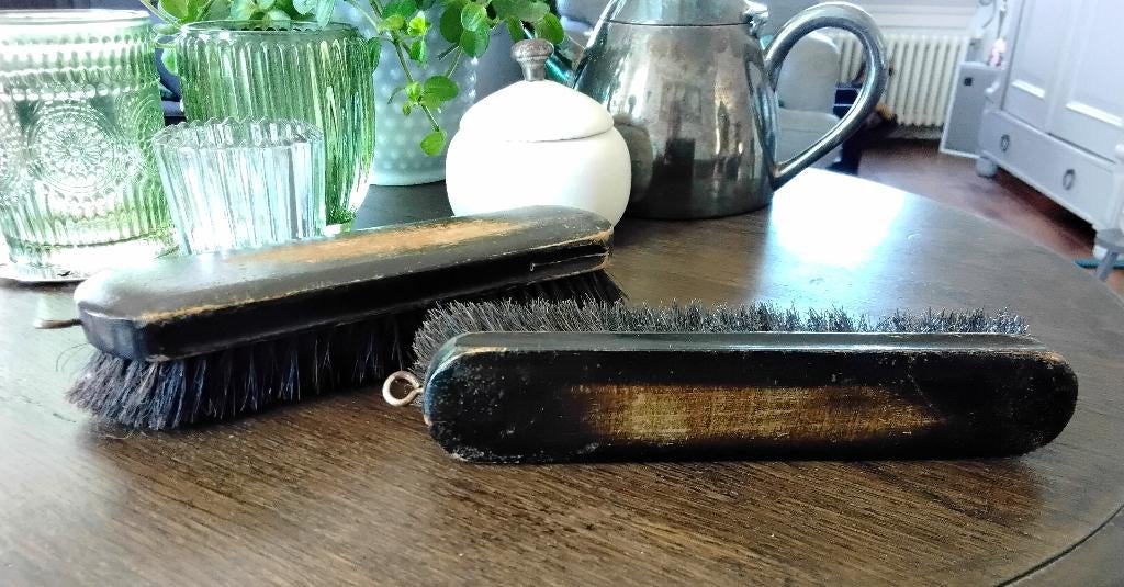 Vintage houten borstelset - borstel, kledingborstel, uitpoet, Ophalen of Verzenden