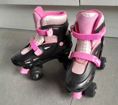 verstelbare rolschaatsen roze zwart mt 34 - 35 - 36 -  37, Ophalen of Verzenden, Verstelbaar, Zo goed als nieuw, Kinderen