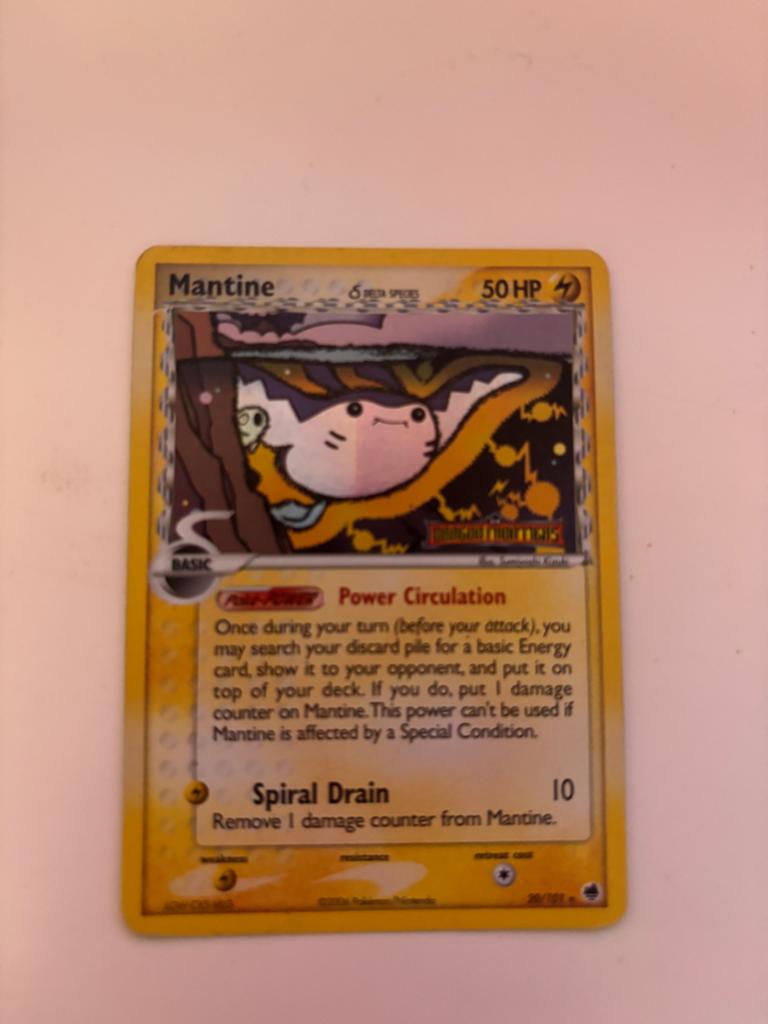 Pokémon Kaart Mantine 50 HP Basic, Ophalen of Verzenden, Gebruikt, Losse kaart