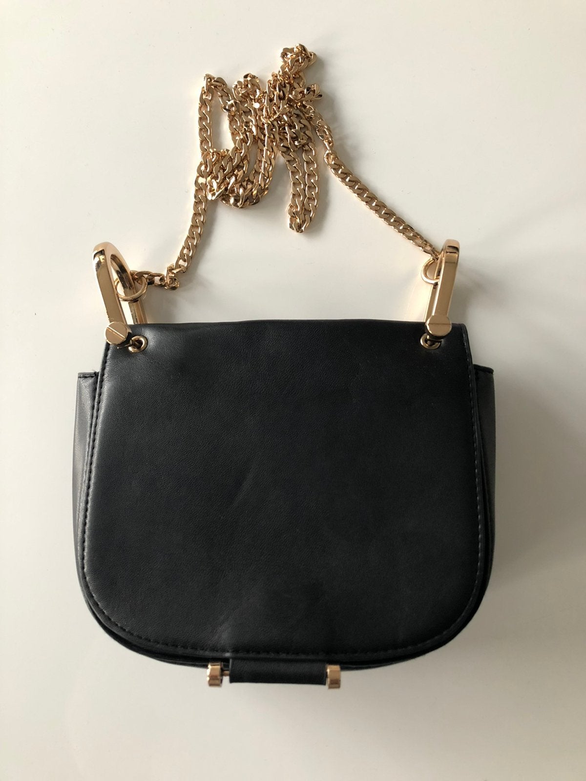 Schoudertasje, zwart/goud, H&M, Ophalen of Verzenden, Zo goed als nieuw, Zwart, Schoudertasje