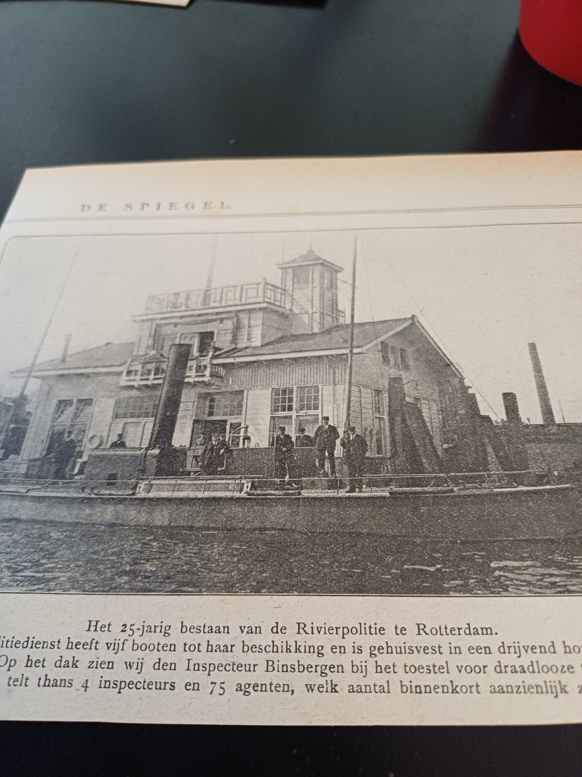 knipsel 25 jaar rivierpolitie Rotterdam 1921, Ophalen of Verzenden, 1920 tot 1940, Knipsel(s)