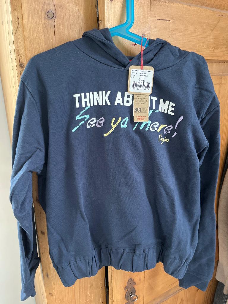 Meisjes hoodie blauw nieuw maat  152, Meisje, Nieuw, Ophalen of Verzenden, Overig
