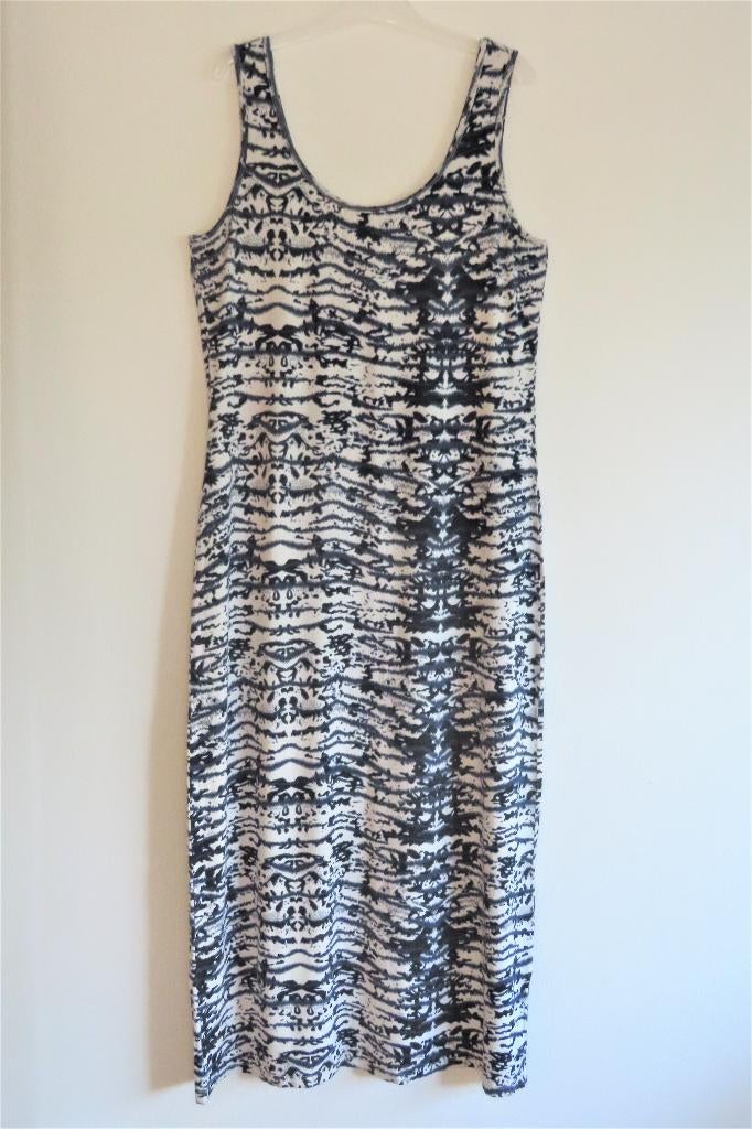 Maxi Jurk Blauw Wit Miss Etam mt XL (4142), Blauw, Maat 46/48 (XL) of groter, Ophalen of Verzenden, Zo goed als nieuw