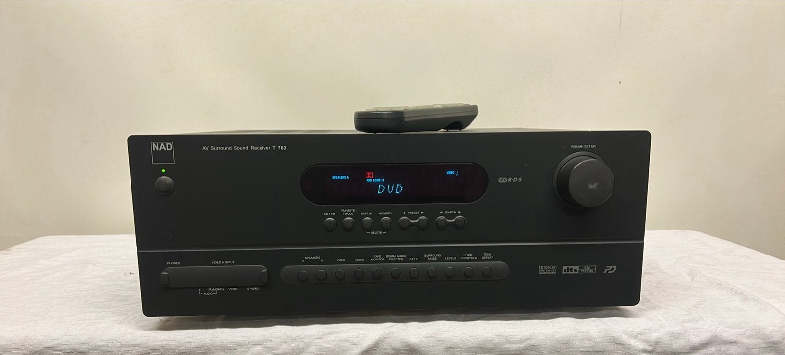 NAD T 763 AV Surround Sound Receiver met afstandsbediening, Overige systemen, Zo goed als nieuw, 120 watt of meer, Ophalen