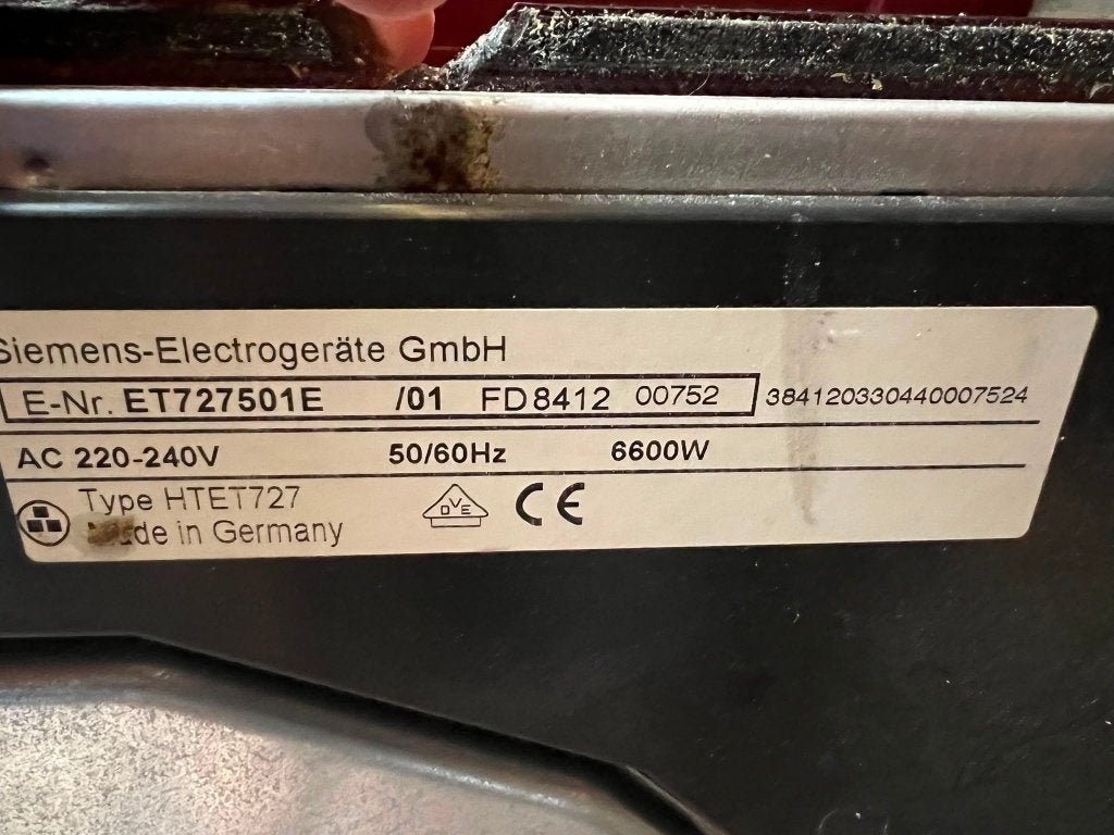 Siemens keramische kookplaat, Ophalen, Gebruikt, Keramisch, 4 kookzones