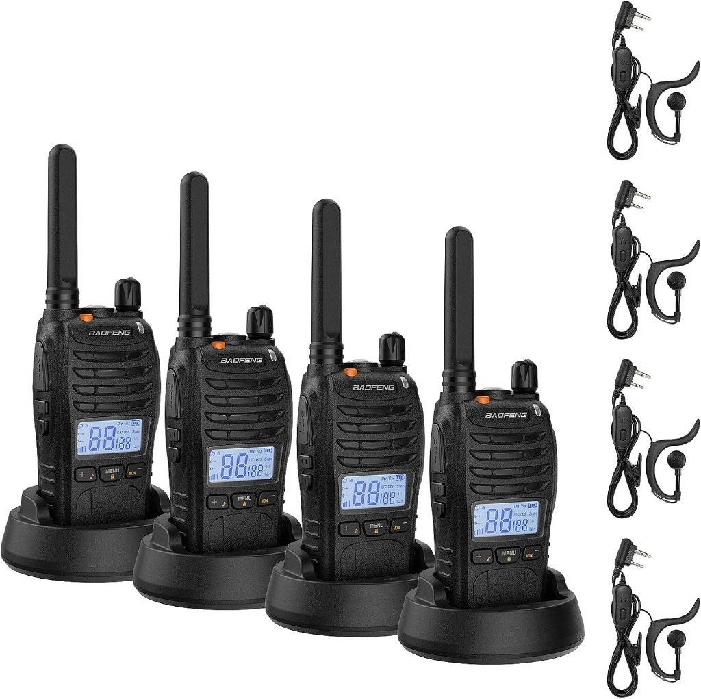 8 x Baofeng BF-88ST Pro, zgan met extra oortjes, Minder dan 2 km, Met broekklem, Ophalen of Verzenden, Zo goed als nieuw
