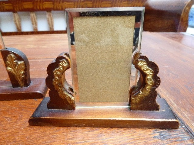 3 art deco houten fotohouders, Ophalen of Verzenden