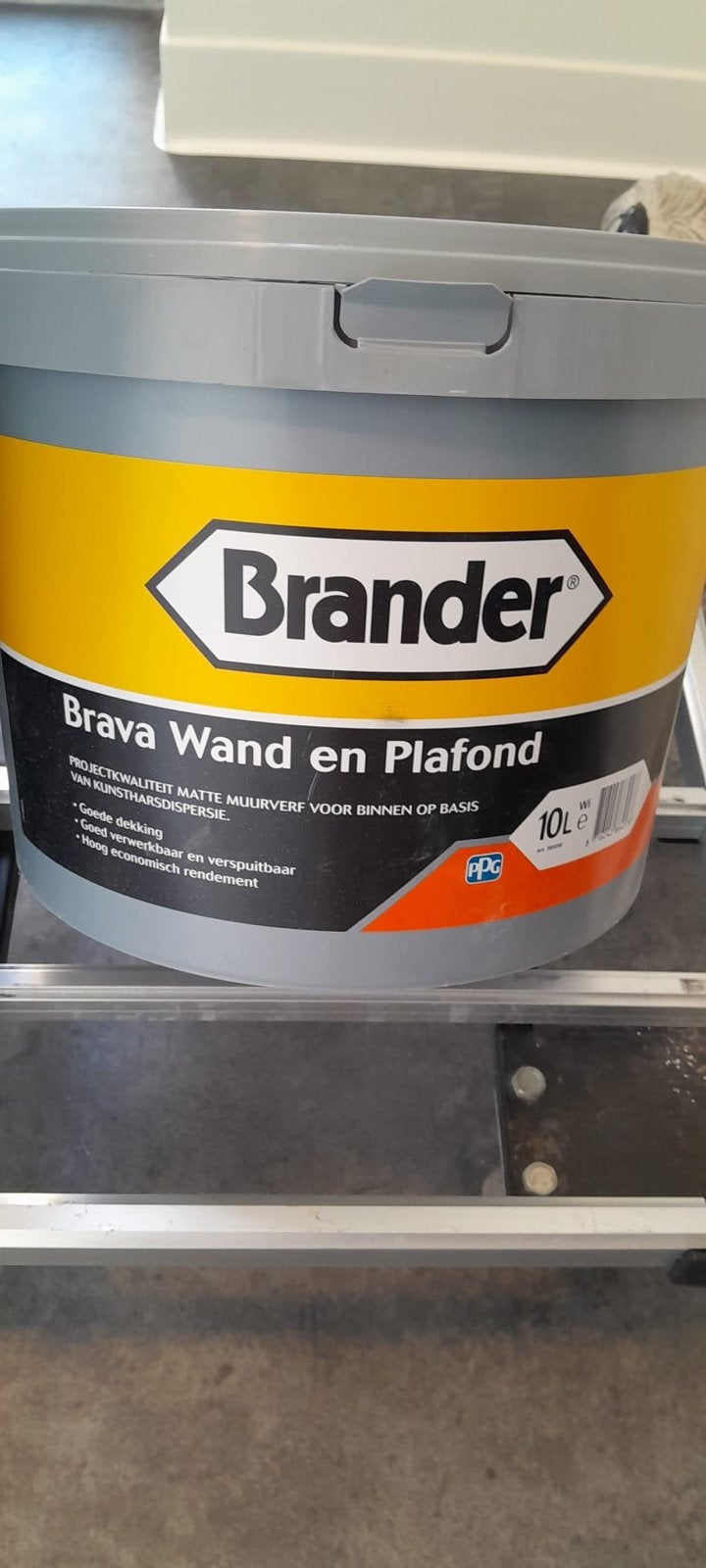 Brander Brava Wand en Plafond Muurverf 10L - Wit, Ophalen, Wit, Nieuw, Verf