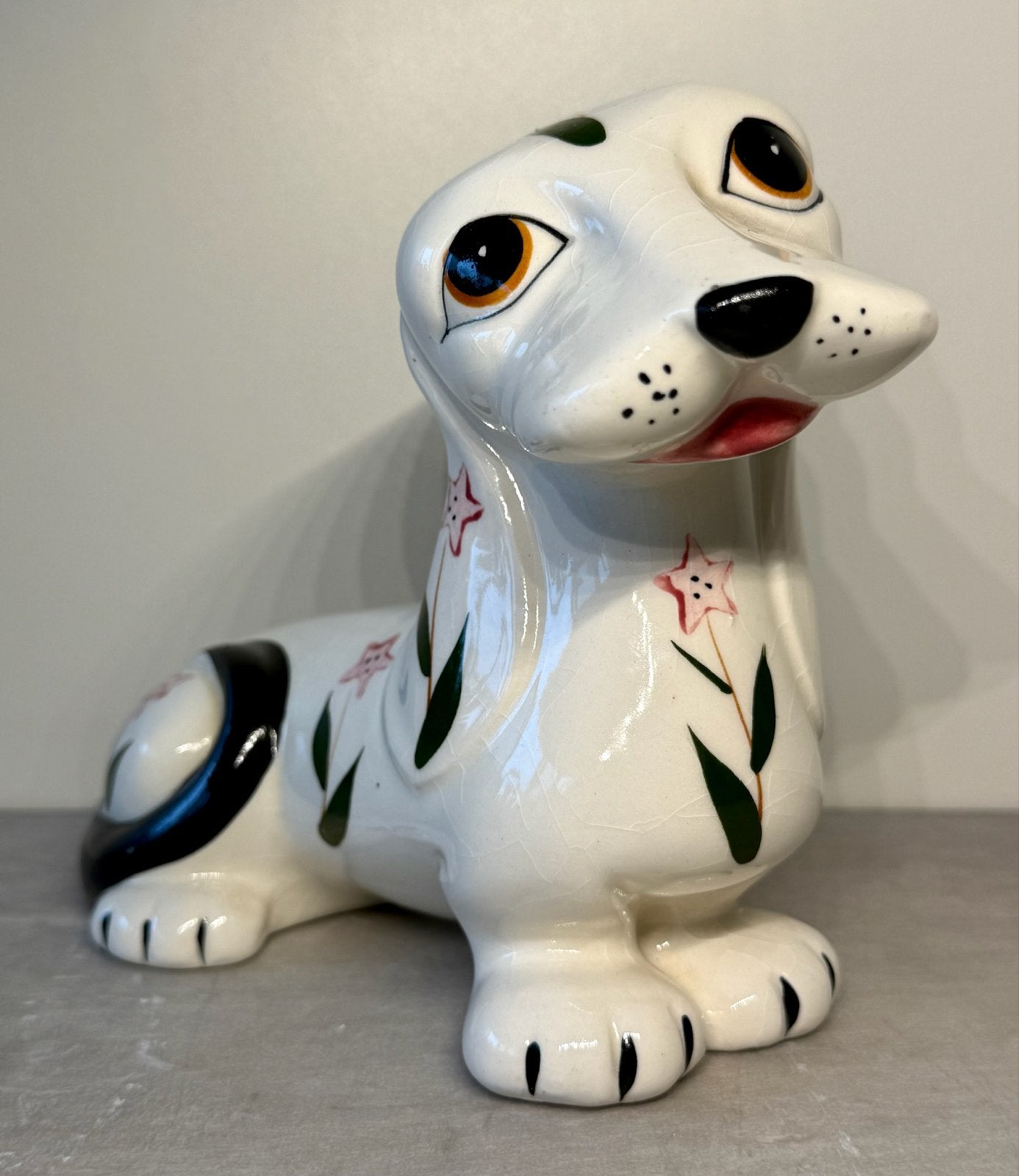 Vintage Vaga International Teckel Beeldje - Keramiek, Ophalen of Verzenden, Zo goed als nieuw, Hond of Kat, Beeldje of Figuurtje