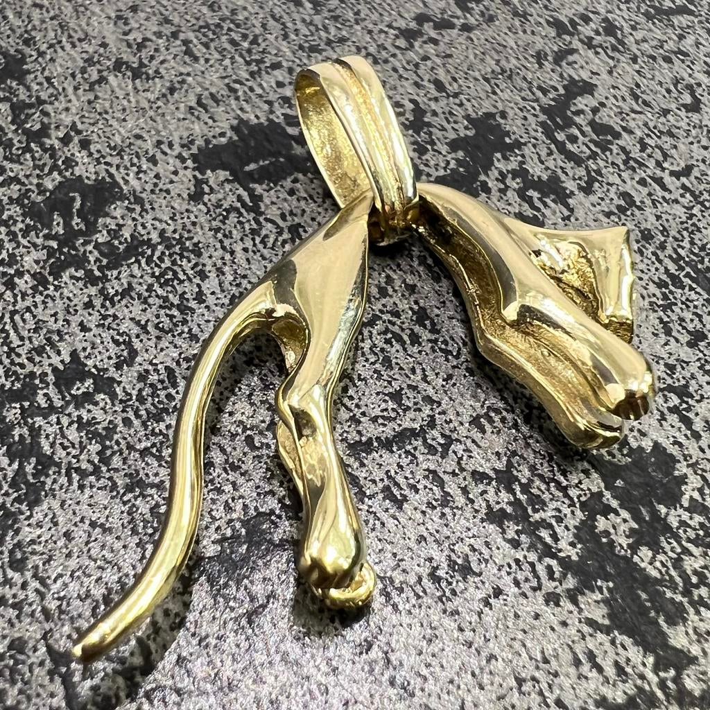 14k gouden hanger panter model massief, Ophalen of Verzenden, Nieuw, Goud, Kruis of Symbool