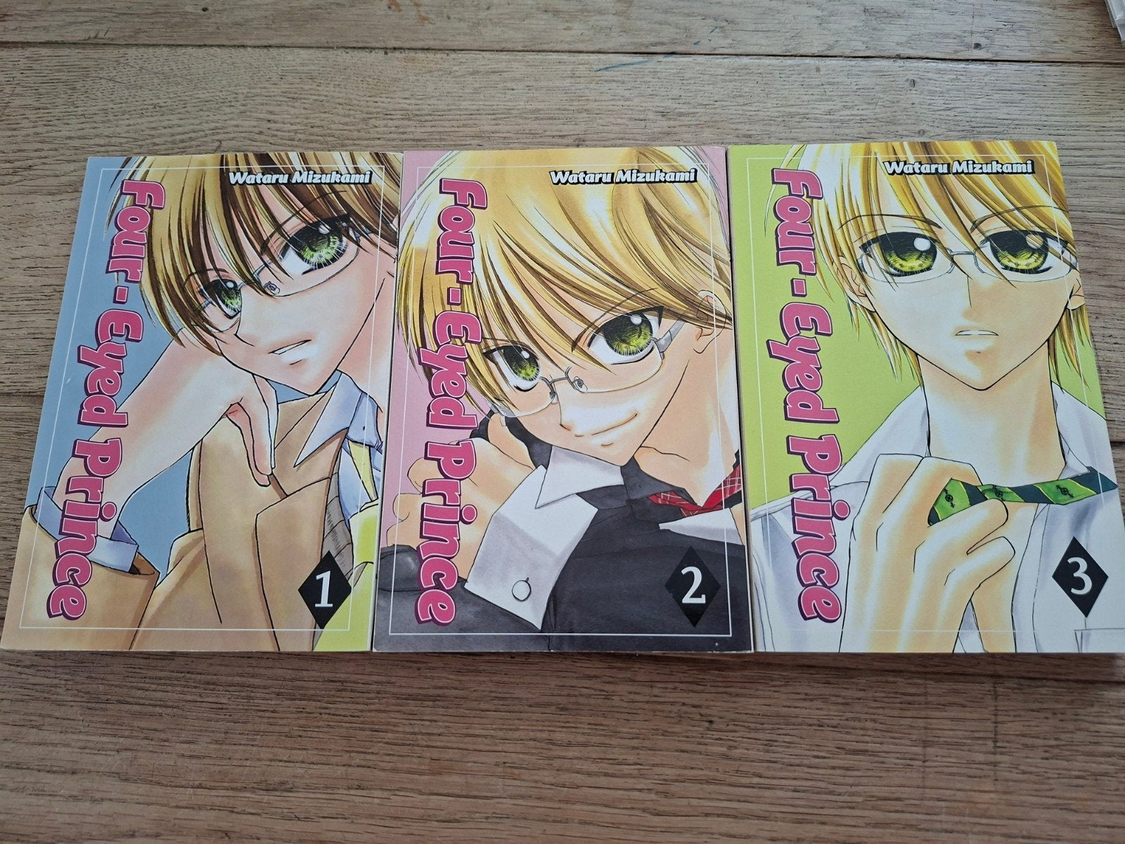 Four eyed prince 1 t/m 3 complete manga set (Delrey Engels), Boeken, Complete serie of reeks, Ophalen of Verzenden, Gelezen, Japan (Manga)