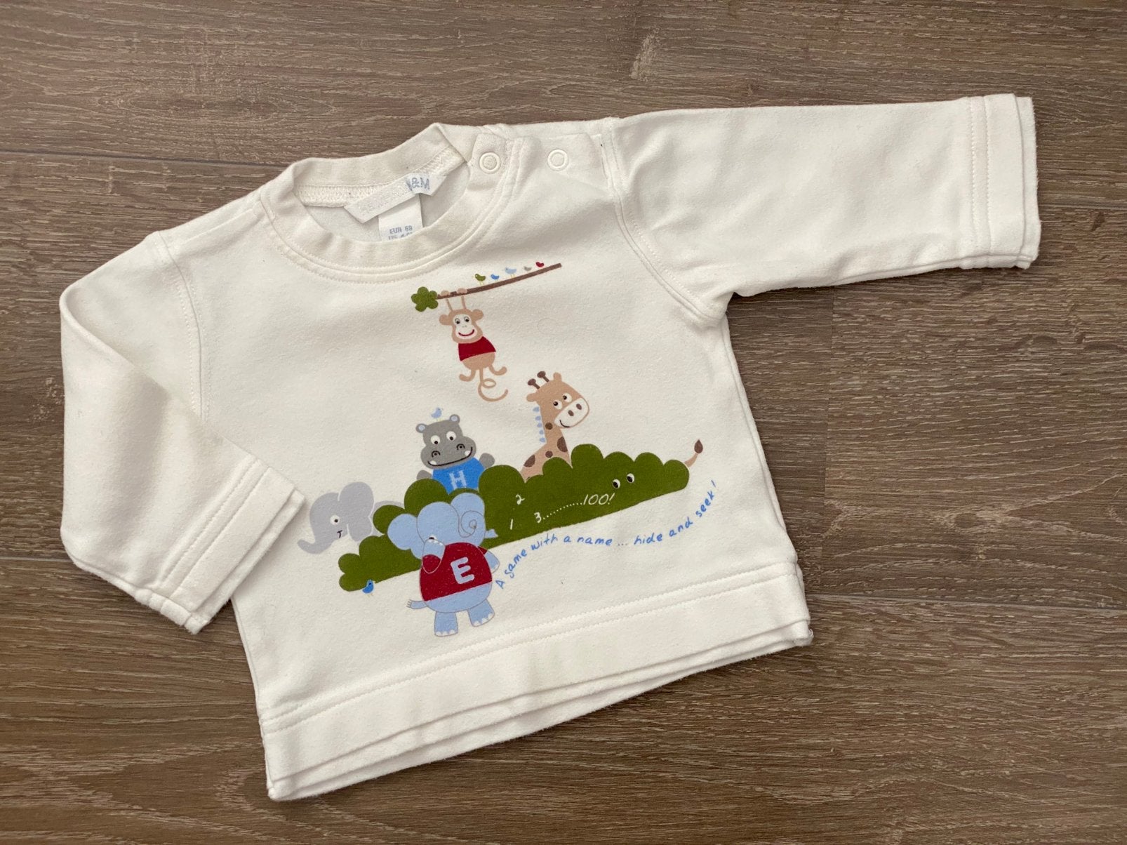 Z.G.A.N. Sweater truitje wit maat 68 van H&M., H&M, Ophalen of Verzenden, Zo goed als nieuw, Truitje of Vestje