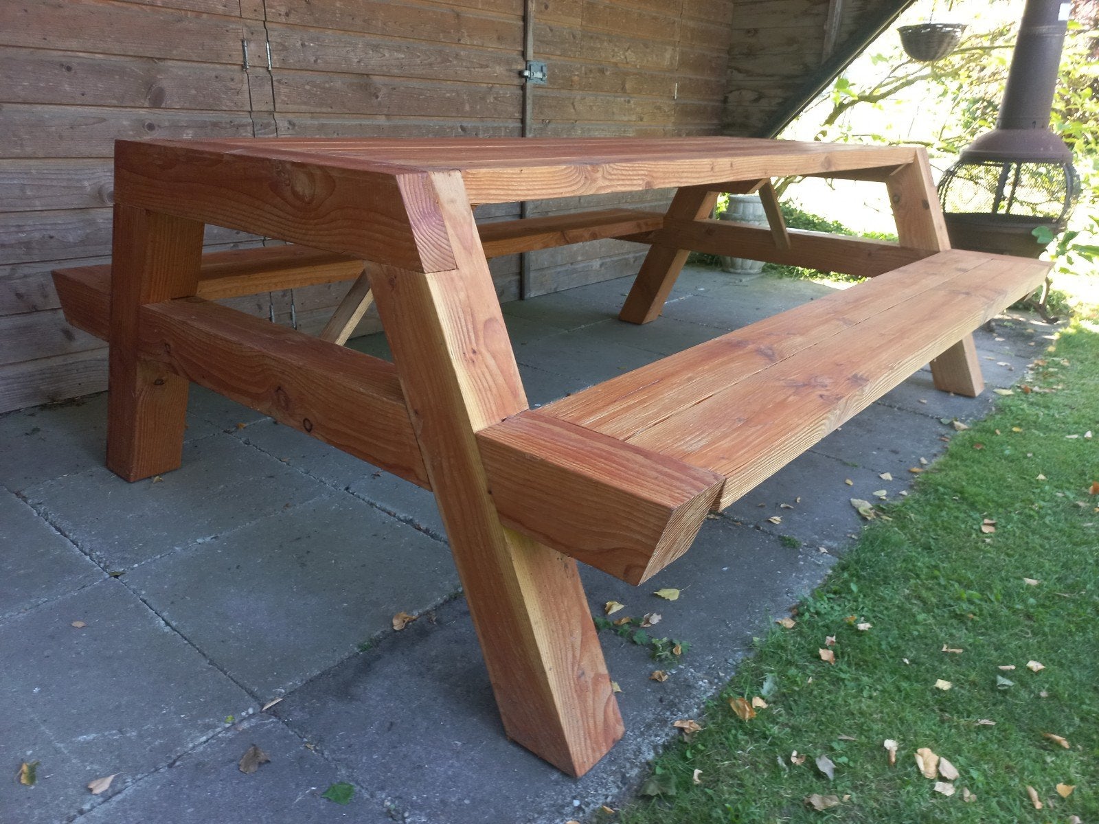 Douglas houten picknick tafel, Ophalen, Nieuw, Rechthoekig, Hout