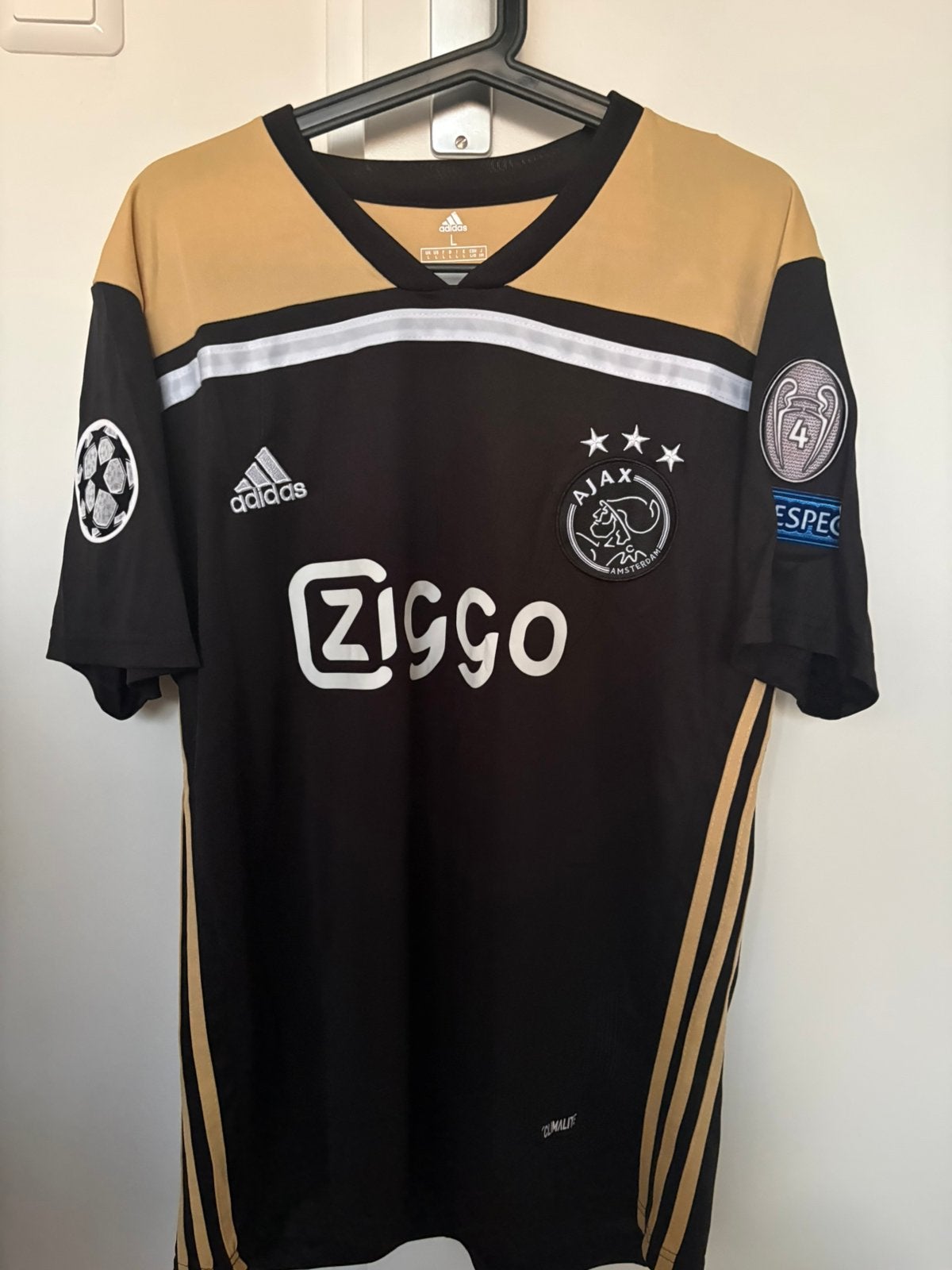 Retro ajax David Neres large adidas vintage champions league, Maat 52/54 (L), Zwart, Nieuw, Ophalen of Verzenden