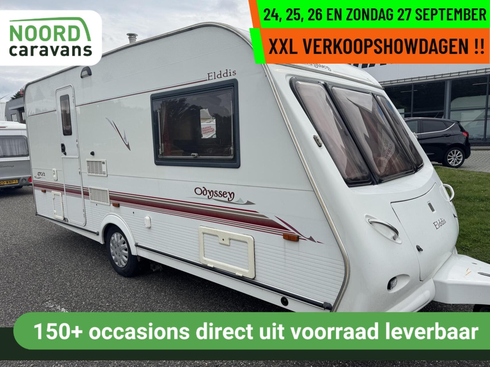 Elddis 470/2 - XXL VERKOOPSHOW 24,25,26 & 27 SEPT. 10-17 UUR, Caravans en Kamperen, Elddis, Tot en met 2, Bedrijf, 6 tot 7 meter