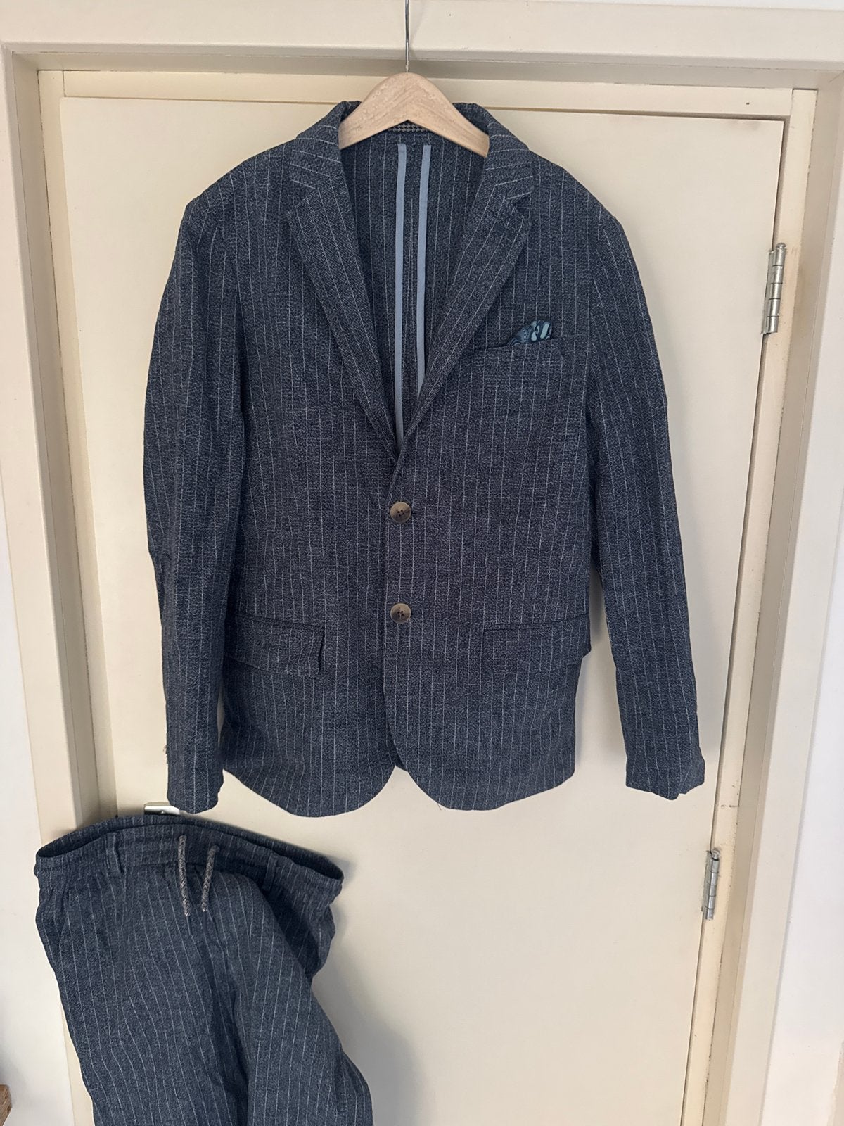 WE Pak voor jongens - Colbert en Broek maat 164 - 170, Ophalen of Verzenden, Zo goed als nieuw, Overige maten, Blauw