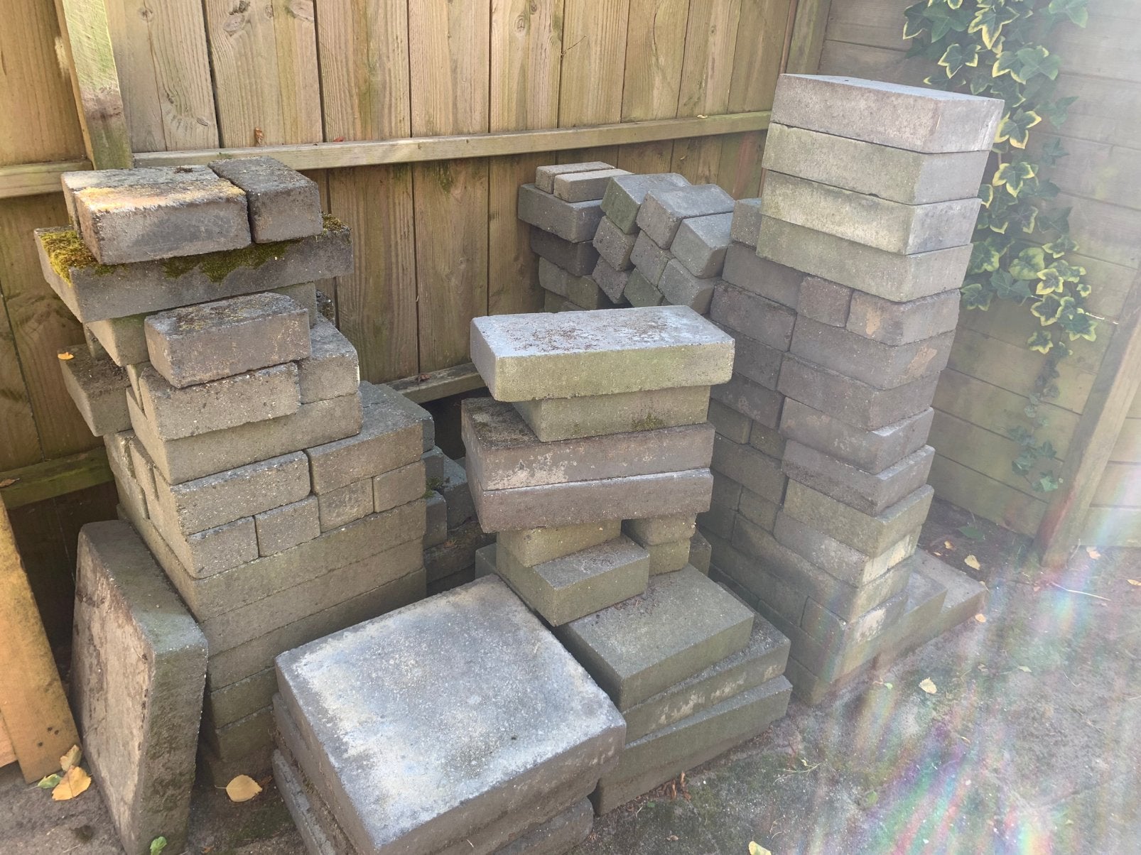 Grijze dikke beton stenen voor terras van 6m2, Tuin en Terras, Tegels en Klinkers, Ophalen, Gebruikt, Overige typen, 5 tot 10 m²