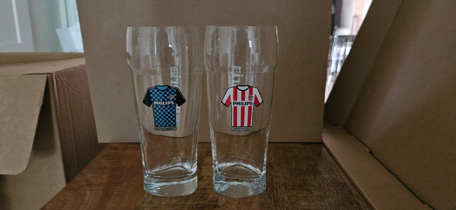 PSV en Bavaria bierglazen - Set van 2, Verzamelen, Biermerken, Ophalen of Verzenden, Zo goed als nieuw