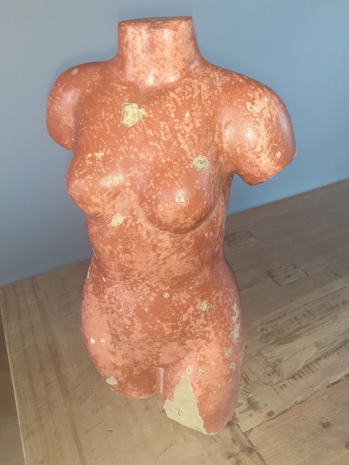 Aardewerk Buste Torso Vrouwelijk Figuur - Vintage Decoratie, Antiek en Kunst, Ophalen, Buste, 20 - 50 cm, Steen of Keramiek