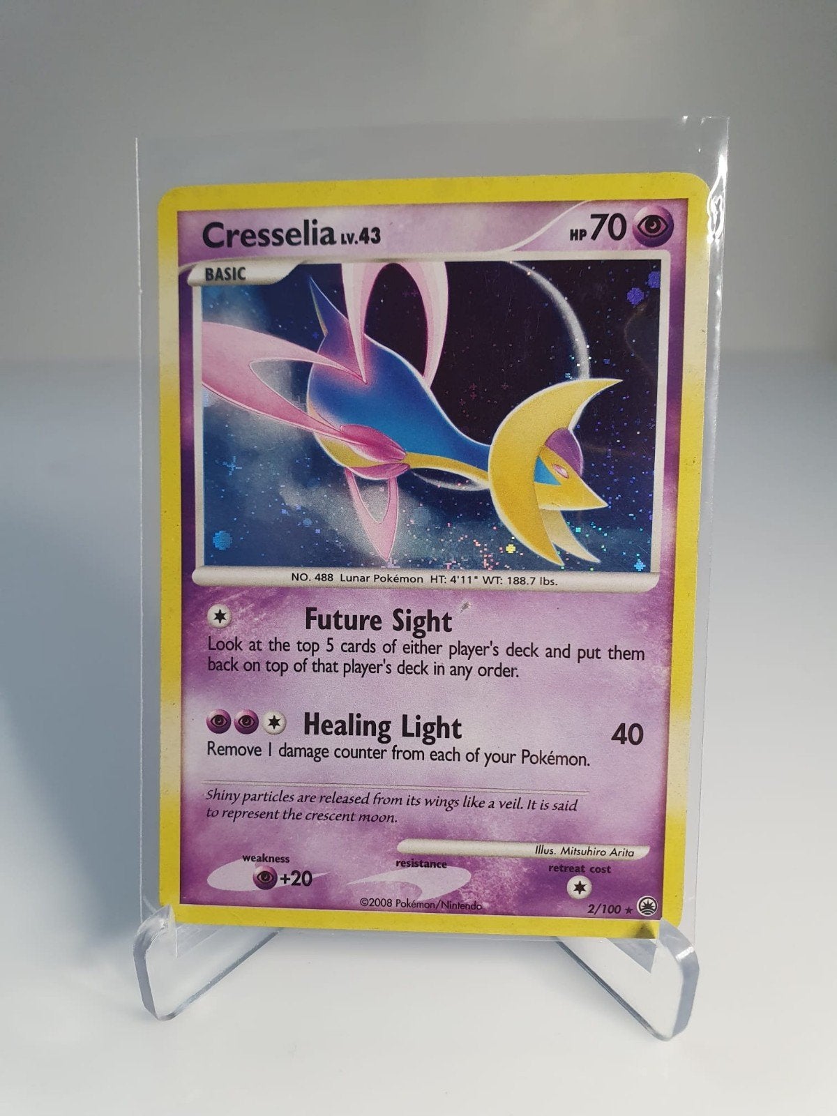 POKEMON KAART; CRESSELIA LV.43, 2/100, HOLO, Ophalen of Verzenden, Zo goed als nieuw, Losse kaart