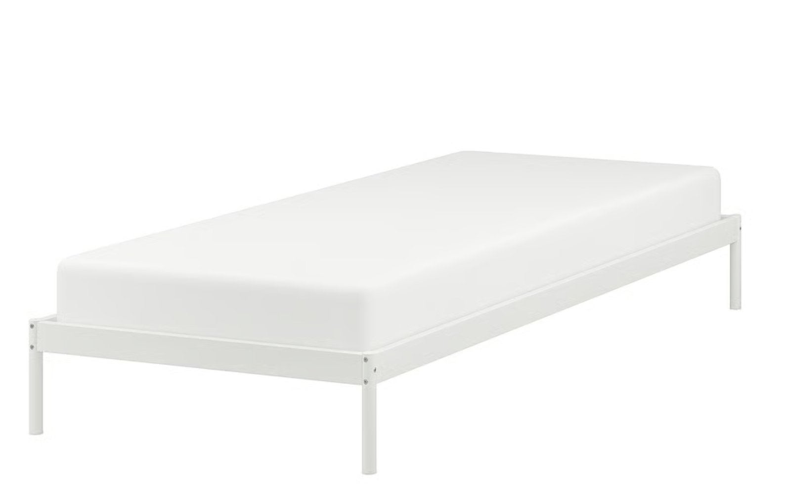 IKEA VEVELSTAD Eenpersoonsbed, wit, 90x200 cm, Huis en Inrichting, Slaapkamer | Bedden, Ophalen, 90 cm, Eenpersoons, Wit
