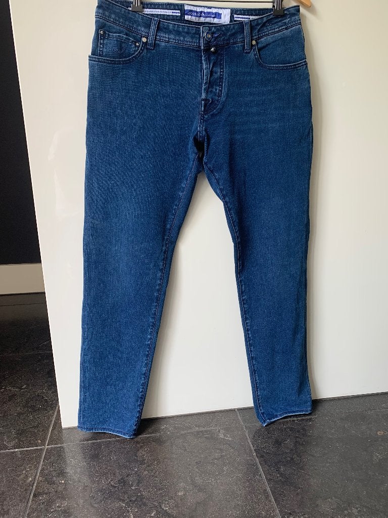 Jacob Cohen Nick slim  stretch jeans navy 35/ 52, W36 - W38 (confectie 52/54), Blauw, Ophalen of Verzenden, Zo goed als nieuw