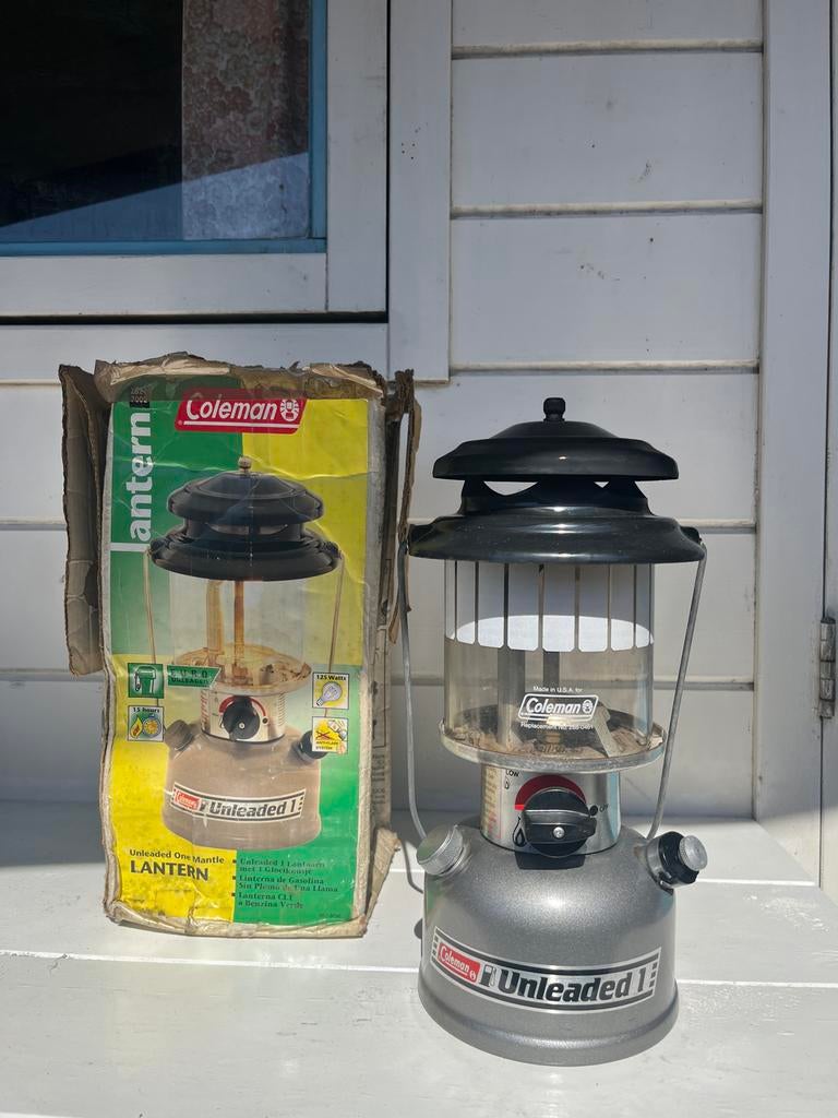 Coleman Unleaded 1 Lantaarn - Vintage Kampeerlamp, Caravans en Kamperen, Ophalen, Gebruikt