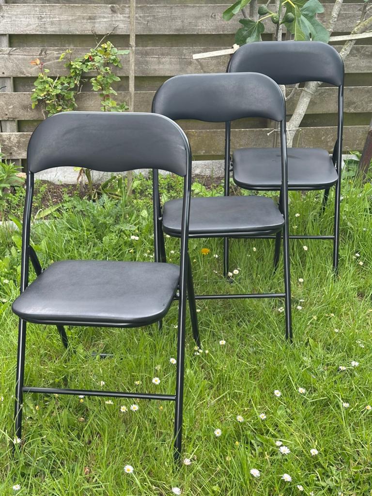 Te koop: 3x professionele klapstoelen – €15, Ophalen of Verzenden, Zo goed als nieuw