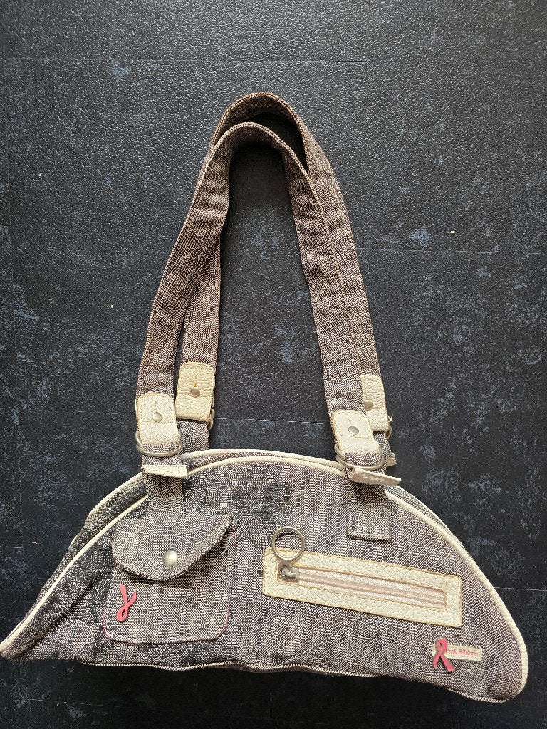 Pink Ribbon tas, Ophalen of Verzenden, Gebruikt, Grijs, Handtas