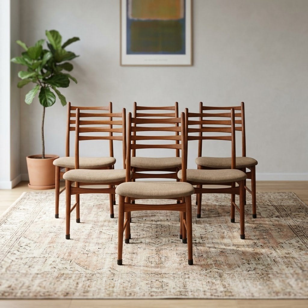 Wilkhahn vintage mid-century eetkamerstoelen teak, Ophalen, Teakhout