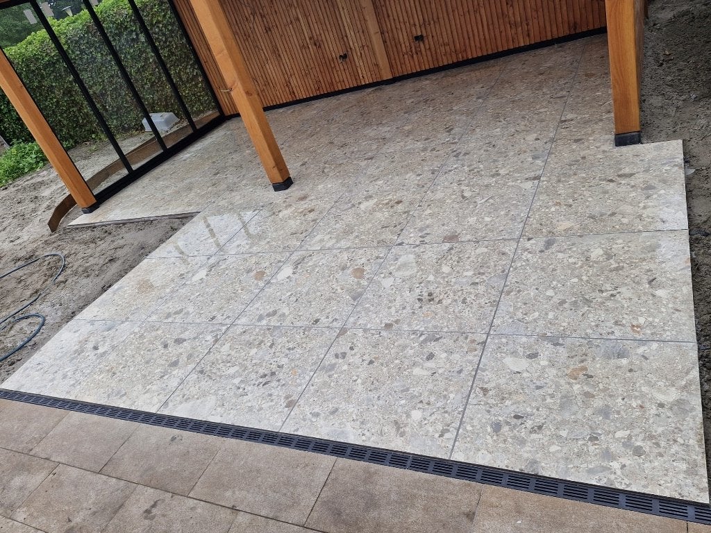 Tuinterras tegel Solostone Compositie Beige 80x80x3 11,5m2, Tuin en Terras, Ophalen, 10 m² of meer, Terrastegels, Composiet