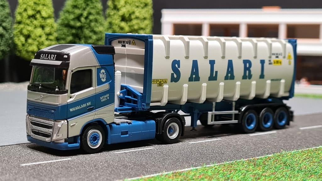 011 Herpa WG Salari Volvo FH bulkcontainer oplegger, Ophalen of Verzenden, Nieuw, Bus of Vrachtwagen, Herpa