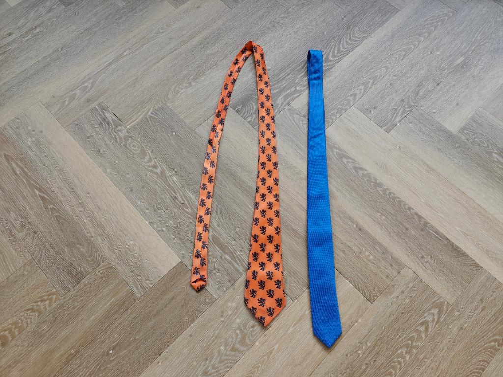Blauwe Akzente nette stropdas en een oranje feest stropdas, Kleding | Heren, Stropdassen, Zo goed als nieuw, Met patroon, Oranje