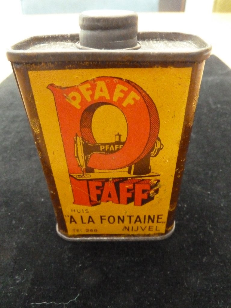 Antiek Pfaff naaimachine olieblikje  1920 Nijvel Nivelles, Ophalen of Verzenden