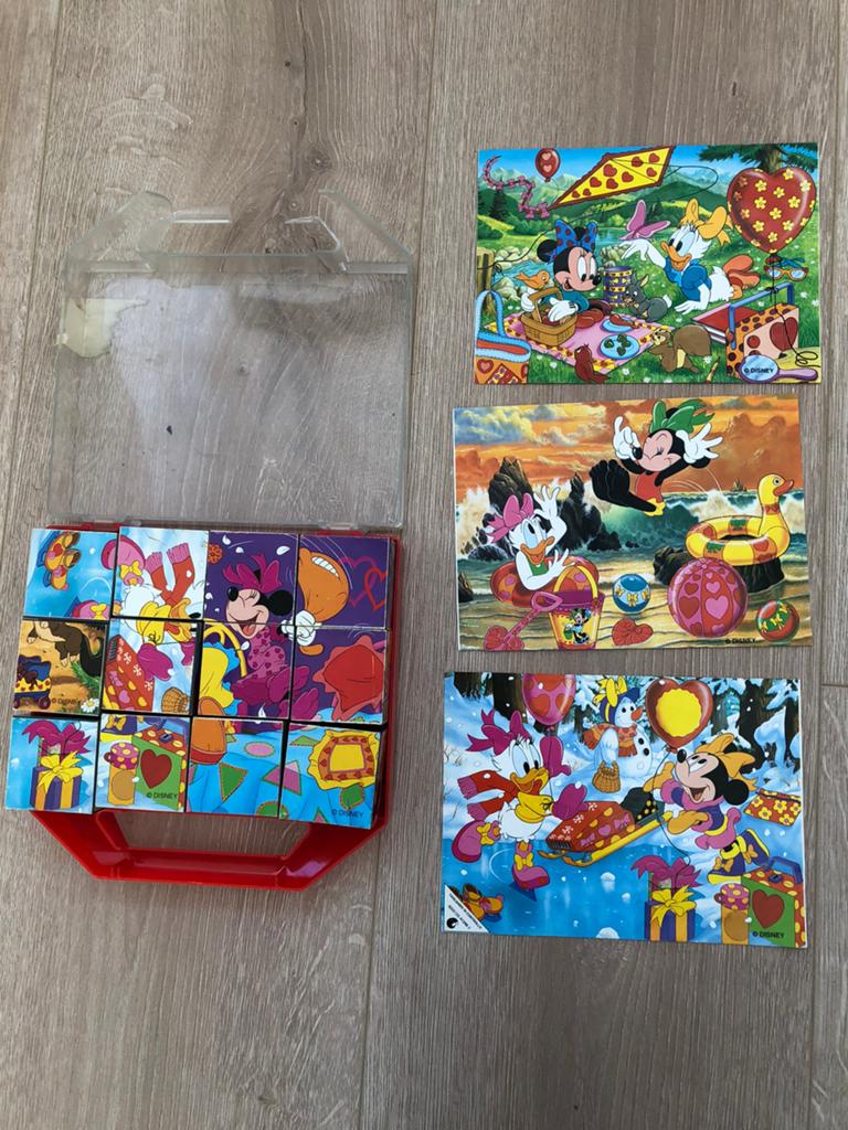 Disney jaren 90 blokpuzzel, Ophalen of Verzenden, 10 tot 50 stukjes, Gebruikt