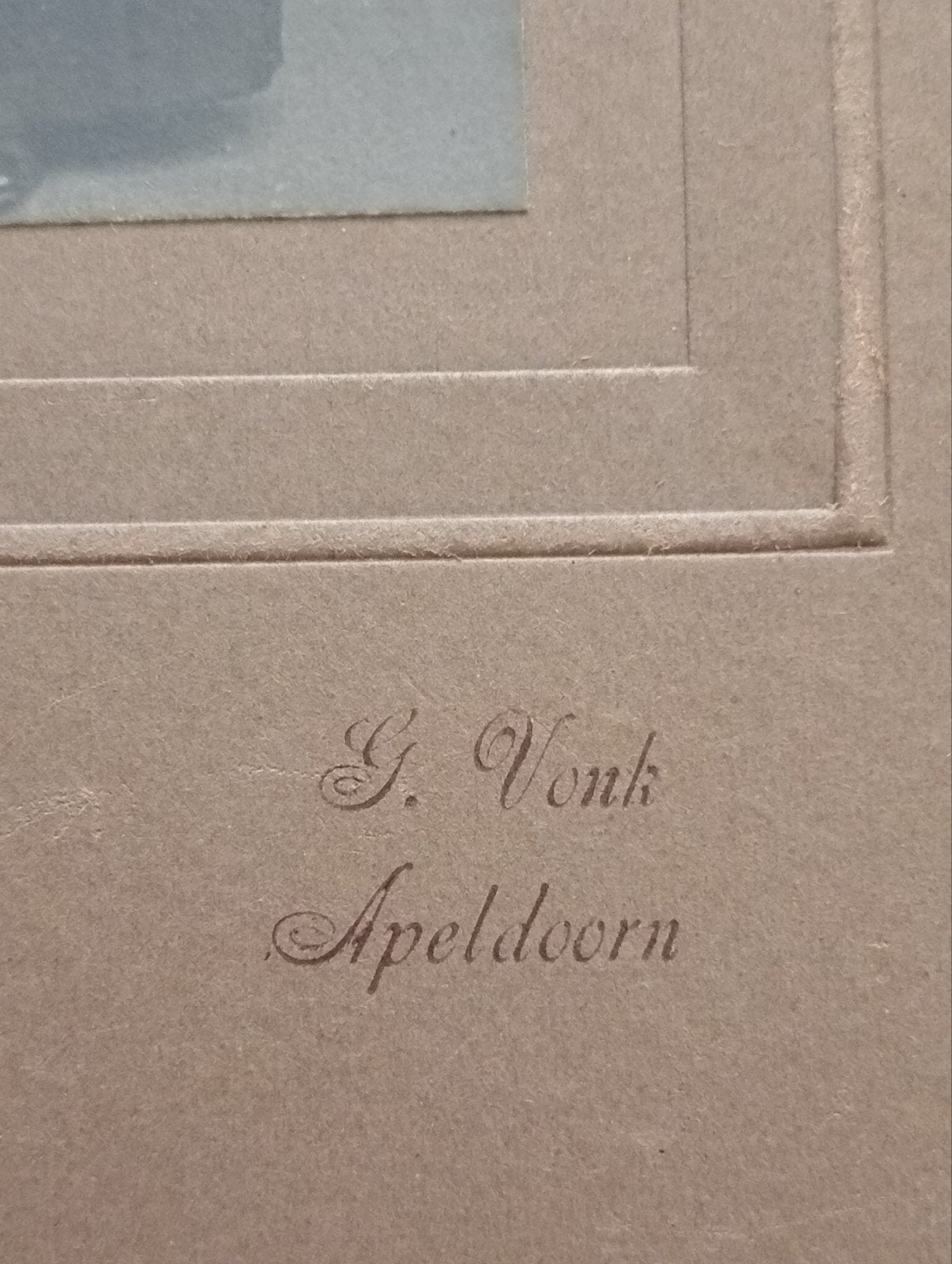 Antieke Foto: Bruidspaar G. Vonk Apeldoorn, Ophalen of Verzenden, Voor 1940, Gebruikt
