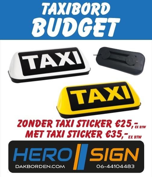 taxibord / daklicht / taxibordje / daklicht taxi / taxi, Ophalen of Verzenden, Nieuw
