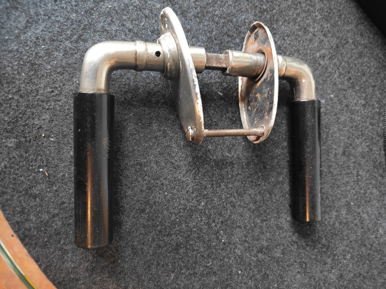 Vintage Deurklink - art deco Bauhaus frankfurther, Ophalen of Verzenden, Gebruikt, Chroom, Klink of Kruk